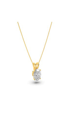 Load image into Gallery viewer, 1CTW Oval Shaped Lab Grown Diamond (F/VS) Split Bale Solitaire Pendant in 14K Gold
