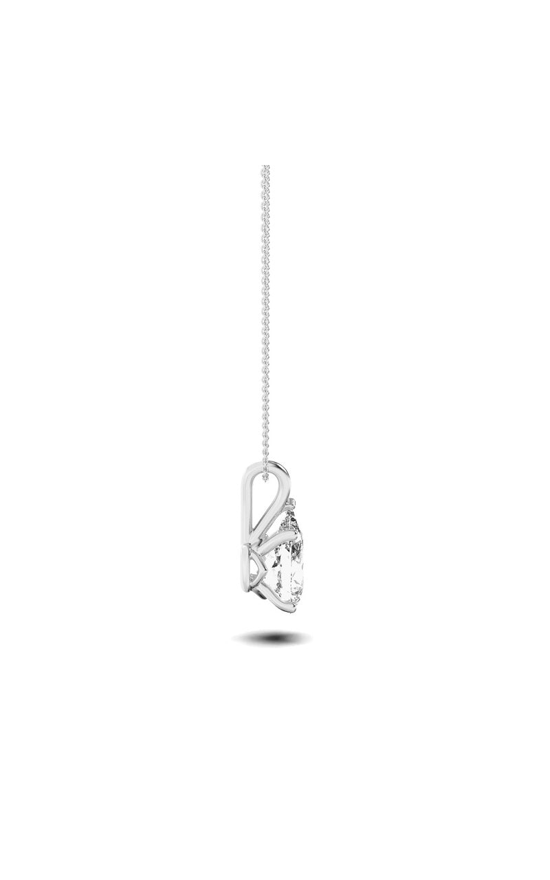 1CTW Pear Shaped Lab Grown Diamond (F/VS) Split Bale Solitaire Pendant in 14K Gold