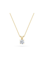 Load image into Gallery viewer, 1CTW Round Shaped Lab Grown Diamond (F/VS) Split Bale Solitaire Pendant in 14K Gold
