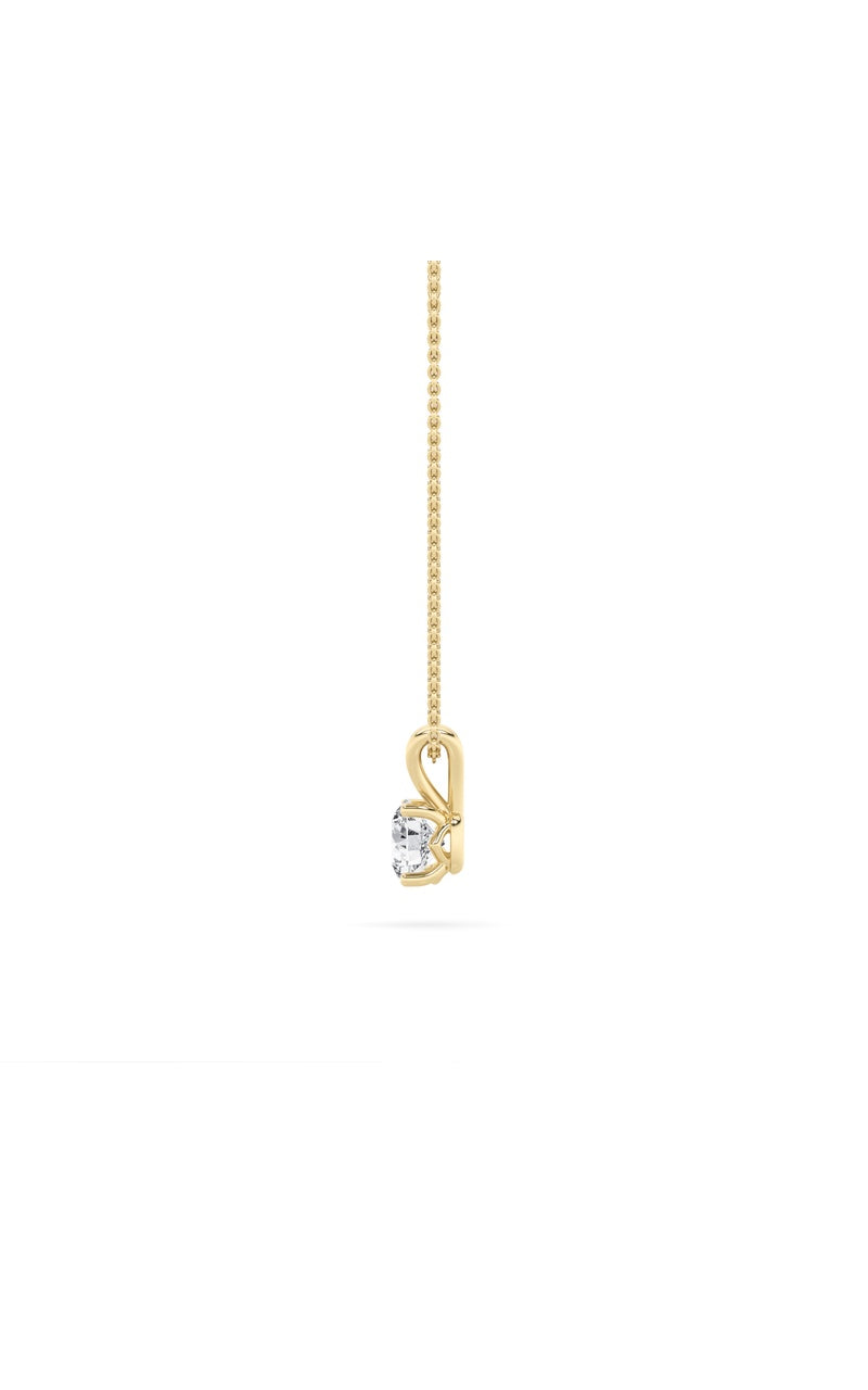 1CTW Round Shaped Lab Grown Diamond (F/VS) Split Bale Solitaire Pendant in 14K Gold