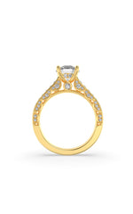 Load image into Gallery viewer, 2CTW Round Shaped Lab Grown Diamond (F/VS) Accented Engagement Ring in 14K Gold
