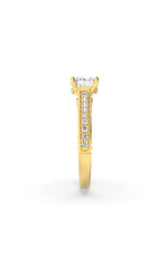 Load image into Gallery viewer, 2CTW Round Shaped Lab Grown Diamond (F/VS) Accented Engagement Ring in 14K Gold
