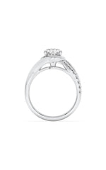 Load image into Gallery viewer, 2CTW Oval Shaped Lab Grown Diamond (G/VS) Swirl Shank Accented Engagement Ring in 14K Gold
