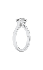 Load image into Gallery viewer, 2.5CTW Round Shaped Lab Grown Diamond (F/VS) Plain Cathedral Trellis Shank Solitaire Engagement Ring in 14K Gold
