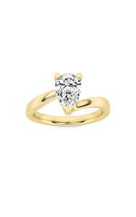 Load image into Gallery viewer, 1CTW Pear Shaped Lab Grown Diamond (F/VS) Bypass Shank Engagement Ring in 14K Gold
