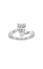 Load image into Gallery viewer, 2CTW Pear Shaped Lab Grown Diamond (F/VS) Bypass Shank Engagement Ring in 14K Gold
