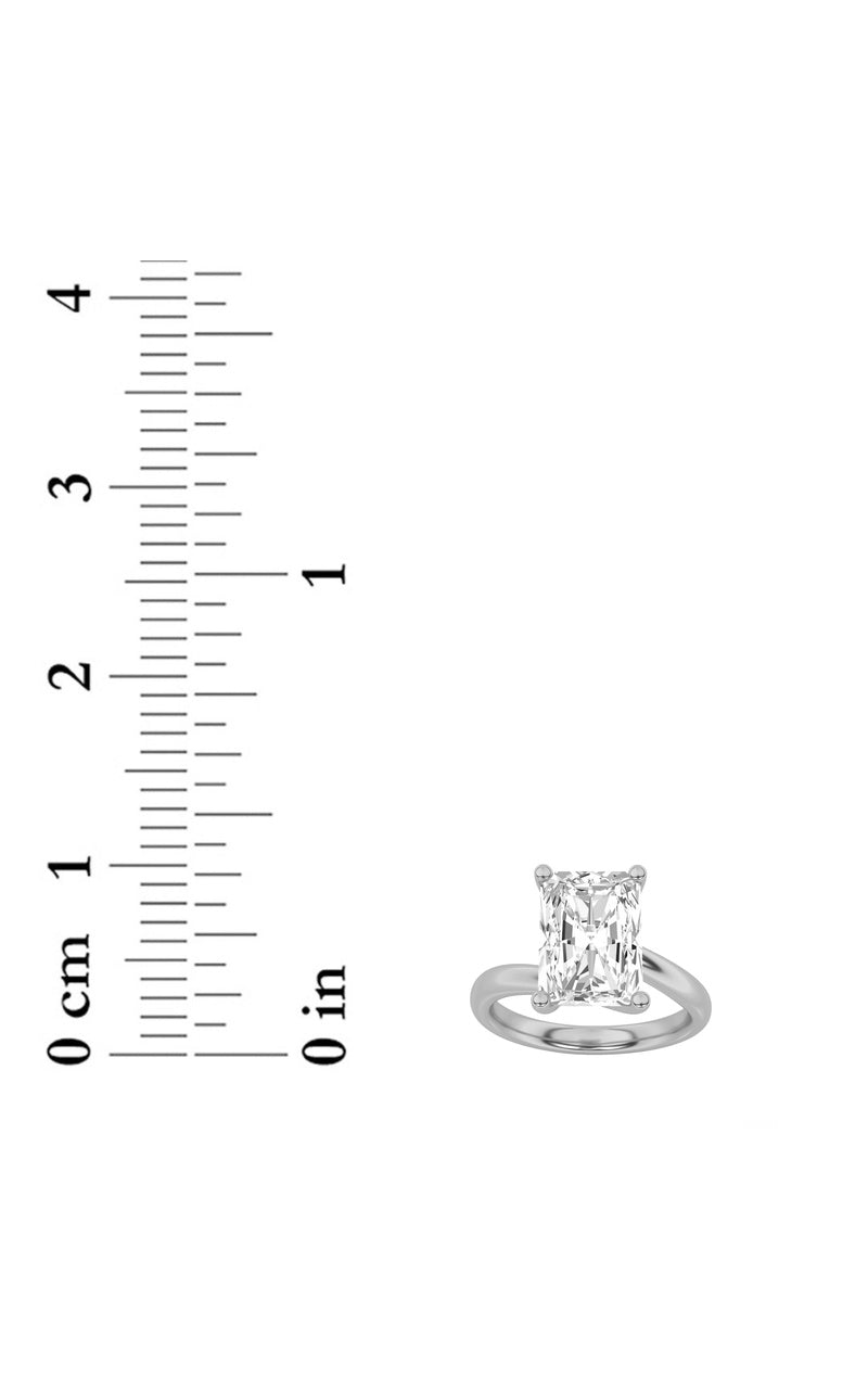 1CTW Radiant Shaped Lab Grown Diamond (F/VS) Bypass Shank Engagement Ring in 14K Gold