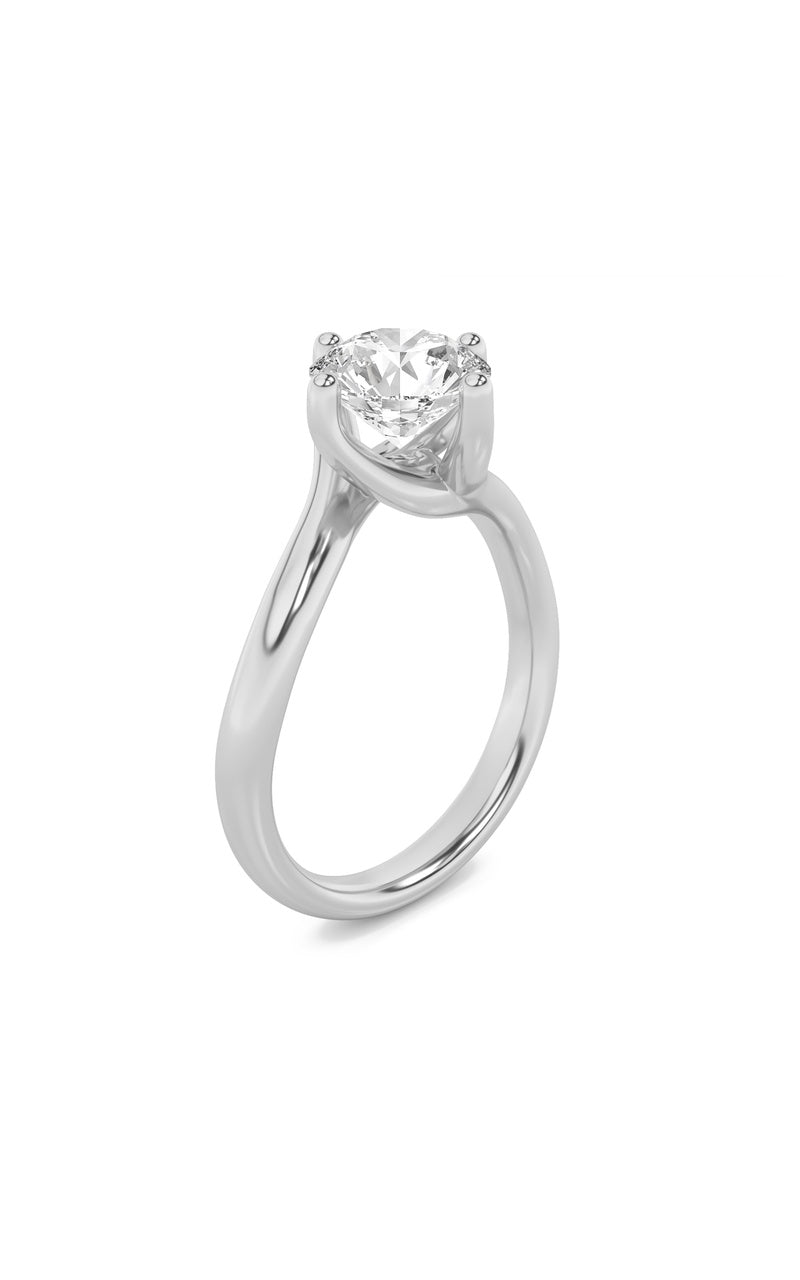 2CTW Round Shaped Lab Grown Diamond (F/VS) Bypass Shank Engagement Ring in 14K Gold