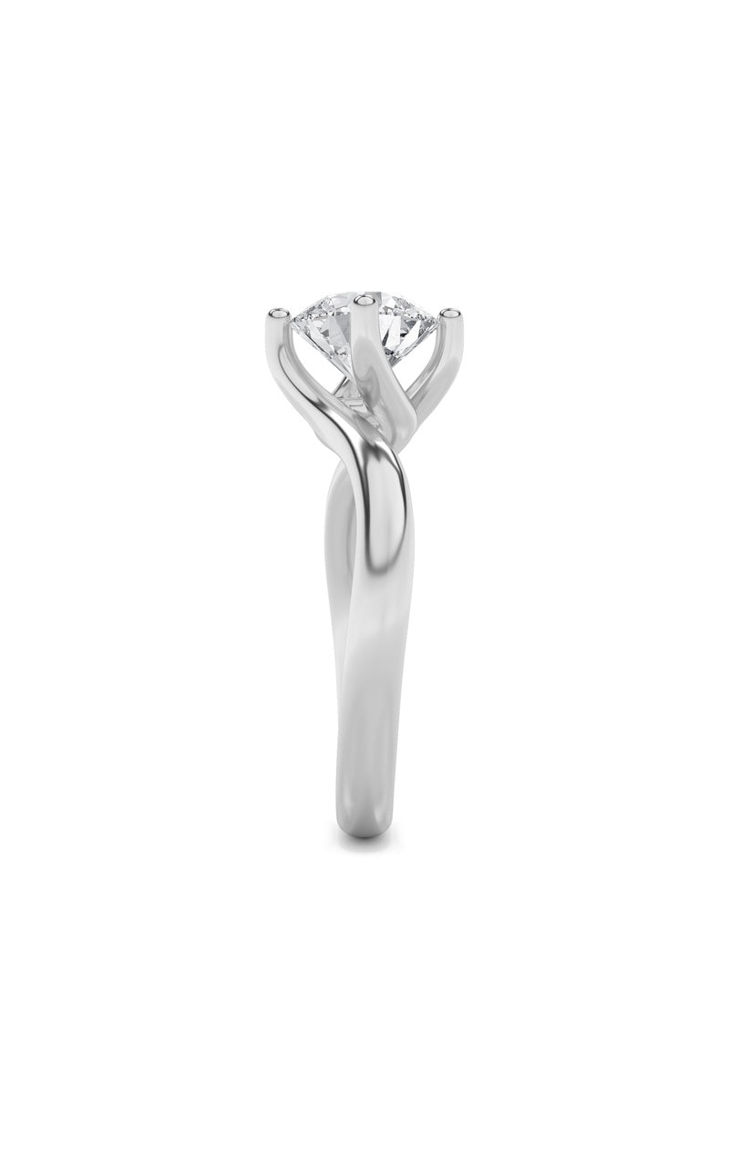 2CTW Round Shaped Lab Grown Diamond (F/VS) Bypass Shank Engagement Ring in 14K Gold