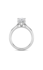 Load image into Gallery viewer, 2CTW Oval Shaped Lab Grown Diamond (F/VS) Hidden Halo Cathedral Shank Engagement Ring in 14K Gold
