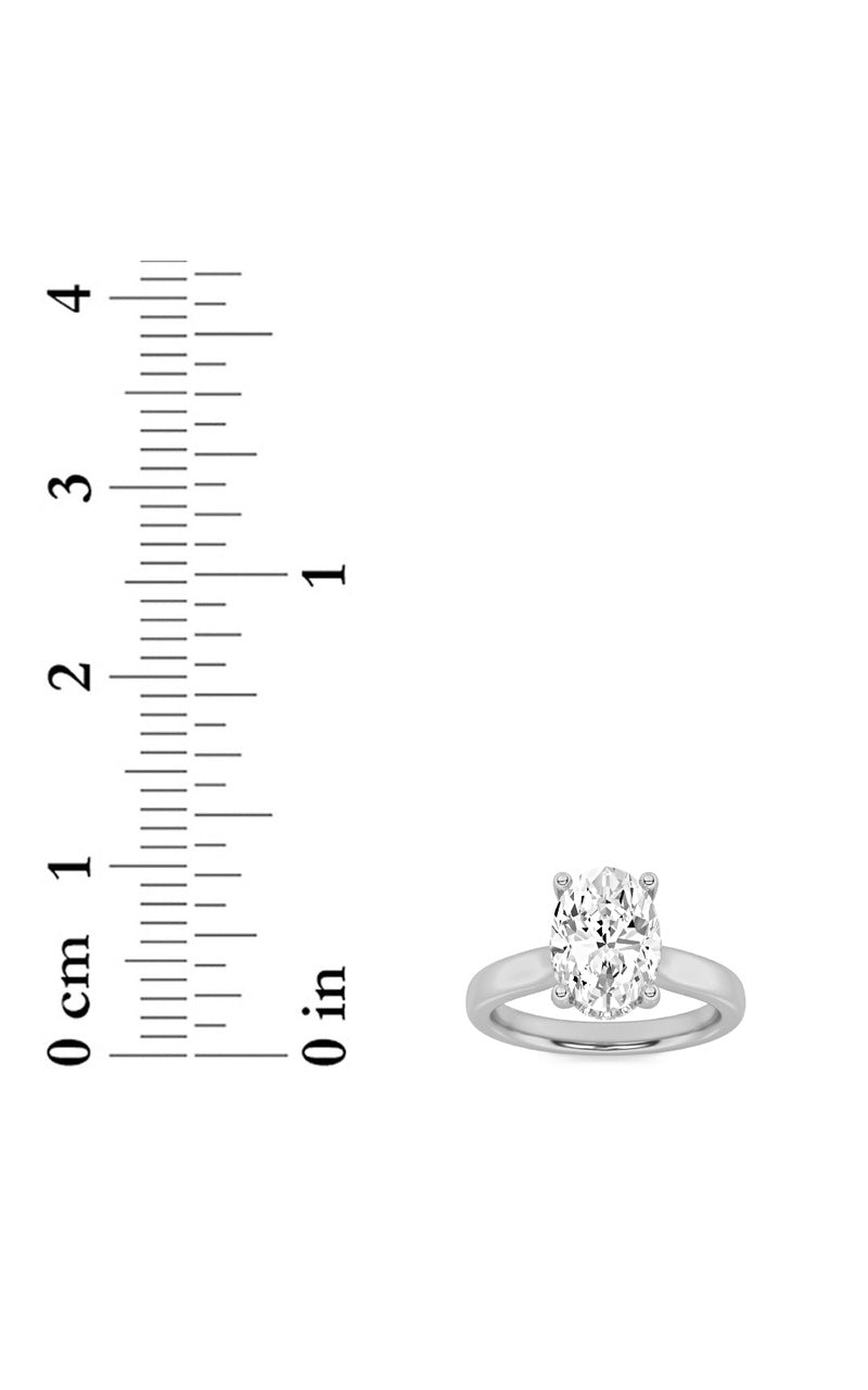 2CTW Oval Shaped Lab Grown Diamond (F/VS) Hidden Halo Cathedral Shank Engagement Ring in 14K Gold