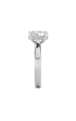 Load image into Gallery viewer, 2CTW Oval Shaped Lab Grown Diamond (F/VS) Hidden Halo Cathedral Shank Engagement Ring in 14K Gold
