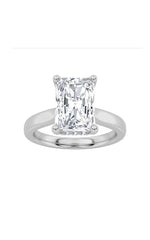 Load image into Gallery viewer, 2CTW Radiant Shaped Lab Grown Diamond (F/VS) Hidden Halo Cathedral Shank Engagement Ring in 14K Gold
