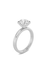 Load image into Gallery viewer, 2CTW Round Shaped Lab Grown Diamond (F/VS) Hidden Halo Petite Shank Ring in 14K Gold
