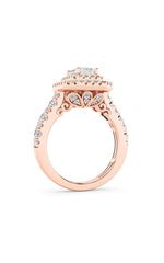 Load image into Gallery viewer, 2CTW Emerald Shaped Lab Grown Diamond (F/VS) Double Halo Engagement Ring in 14K Gold
