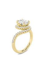 Load image into Gallery viewer, 2CTW Oval Shaped Lab Grown Diamond (F/VS) Swirl Accented Engagement Ring in 14K Gold
