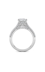 Load image into Gallery viewer, 1.5CTW Oval Shaped Lab Grown Diamond (F/VS) Hidden Halo Accented Engagement Ring in 14K Gold

