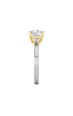 Load image into Gallery viewer, 2CTW Round Shaped Lab Grown Diamond (F/VS) Two Tone Twisted Basket Cathedral Shank Solitaire Ring in 14K Gold
