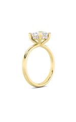 Load image into Gallery viewer, 2CTW Oval Shaped Lab Grown Diamond (F/VS) Hidden Halo Petite Shank Ring in 14K Gold
