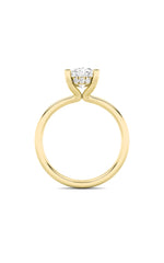 Load image into Gallery viewer, 2CTW Oval Shaped Lab Grown Diamond (F/VS) Hidden Halo Petite Shank Ring in 14K Gold
