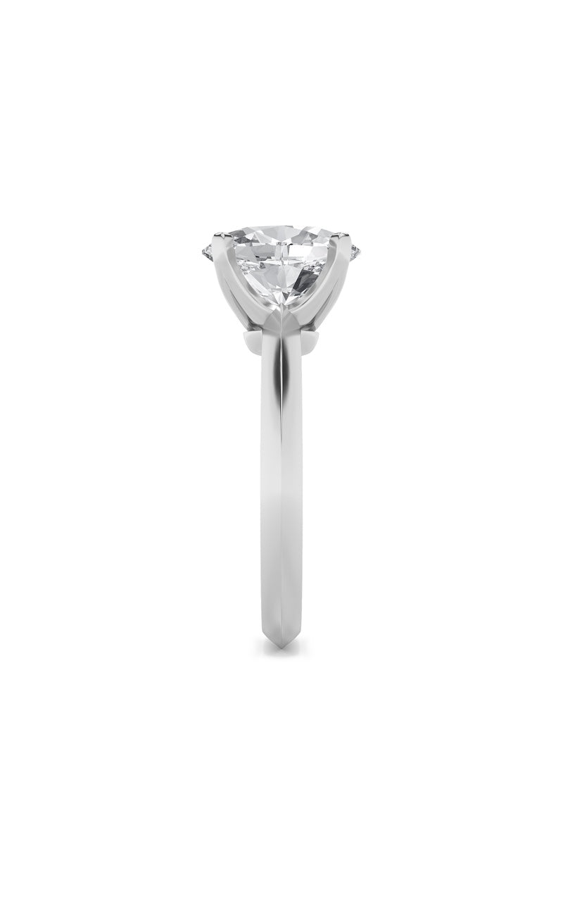 1CTW Oval Shaped Lab Grown Diamond (F/VS) Knife Edge Shank Solitaire Engagement Ring in 14K Gold