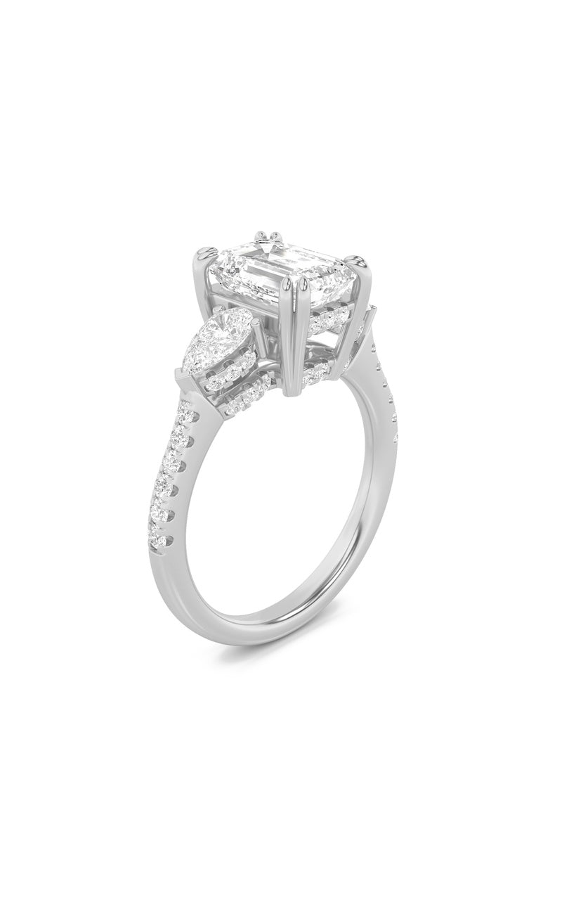 Vs) ring in 14k white gold