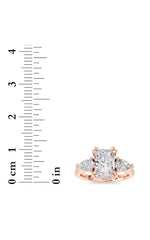 Load image into Gallery viewer, 3CTW Radiant Shaped Lab Grown Diamond (F/VS) Accented Three Stone Ring in 14K Gold

