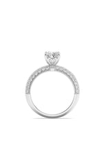 Load image into Gallery viewer, 1.75CTW Elongated Cushion Shaped Lab Grown Diamond (F/VS) Three Row Micro Pave Engagement Ring in 14K Gold
