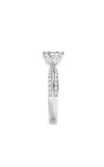 Load image into Gallery viewer, 1.75CTW Elongated Cushion Shaped Lab Grown Diamond (F/VS) Three Row Micro Pave Engagement Ring in 14K Gold
