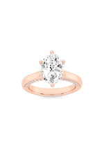 Load image into Gallery viewer, 1.25CTW Oval Shaped Lab Grown Diamond (F/VS) Tulip Motif Accented Engagement Ring in 14K Gold
