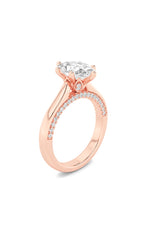 Load image into Gallery viewer, 1.25CTW Oval Shaped Lab Grown Diamond (F/VS) Tulip Motif Accented Engagement Ring in 14K Gold
