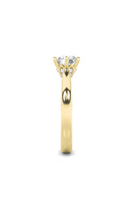 Load image into Gallery viewer, 2CTW Round Shaped Lab Grown Diamond (F/VS) Tulip Motif Accented Engagement Ring in 14K Gold

