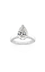 Load image into Gallery viewer, 2CTW Pear Shaped Lab Grown Diamond (F/VS) Accented Bridge Shank Engagement Ring in 14K Gold
