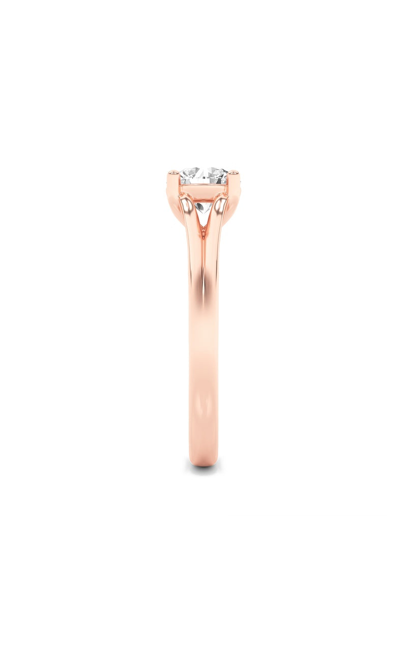 1CTW Round Shaped Lab Grown Diamond (F/VS) Split Shank Solitaire Engagement Ring in 14K Gold