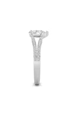 Load image into Gallery viewer, 2CTW Pear Shaped Lab Grown Diamond (F/VS) Split Shank Accented Engagement Ring in 14K Gold
