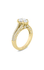 Load image into Gallery viewer, 2CTW Pear Shaped Lab Grown Diamond (F/VS) Split Shank Accented Engagement Ring in 14K Gold
