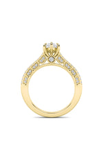 Load image into Gallery viewer, 2CTW Pear Shaped Lab Grown Diamond (F/VS) Split Shank Accented Engagement Ring in 14K Gold
