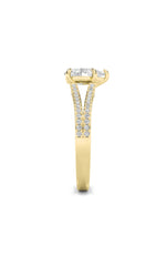Load image into Gallery viewer, 2CTW Pear Shaped Lab Grown Diamond (F/VS) Split Shank Accented Engagement Ring in 14K Gold

