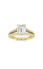 Load image into Gallery viewer, 2CTW Radiant Shaped Lab Grown Diamond (F/VS) Split Shank Accented Engagement Ring in 14K Gold
