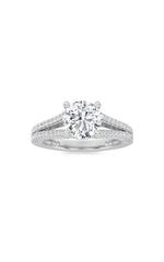 Load image into Gallery viewer, 2CTW Round Shaped Lab Grown Diamond (F/VS) Split Shank Accented Engagement Ring in 14K Gold
