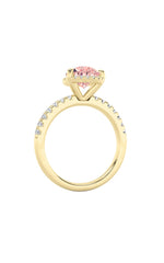 Load image into Gallery viewer, 2CTW Pear Shaped Lab Grown Diamond (F/VS) Halo Accented Engagement Ring in 14K Gold
