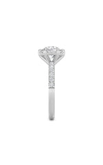 Load image into Gallery viewer, 2CTW Round Shaped Lab Grown Diamond (F/VS) Halo Accented Engagement Ring in 14K Gold
