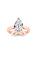 Load image into Gallery viewer, 2CTW Pear Shaped Lab Grown Diamond (F/VS) Classic Shank Solitaire Engagement Ring in 14K Gold

