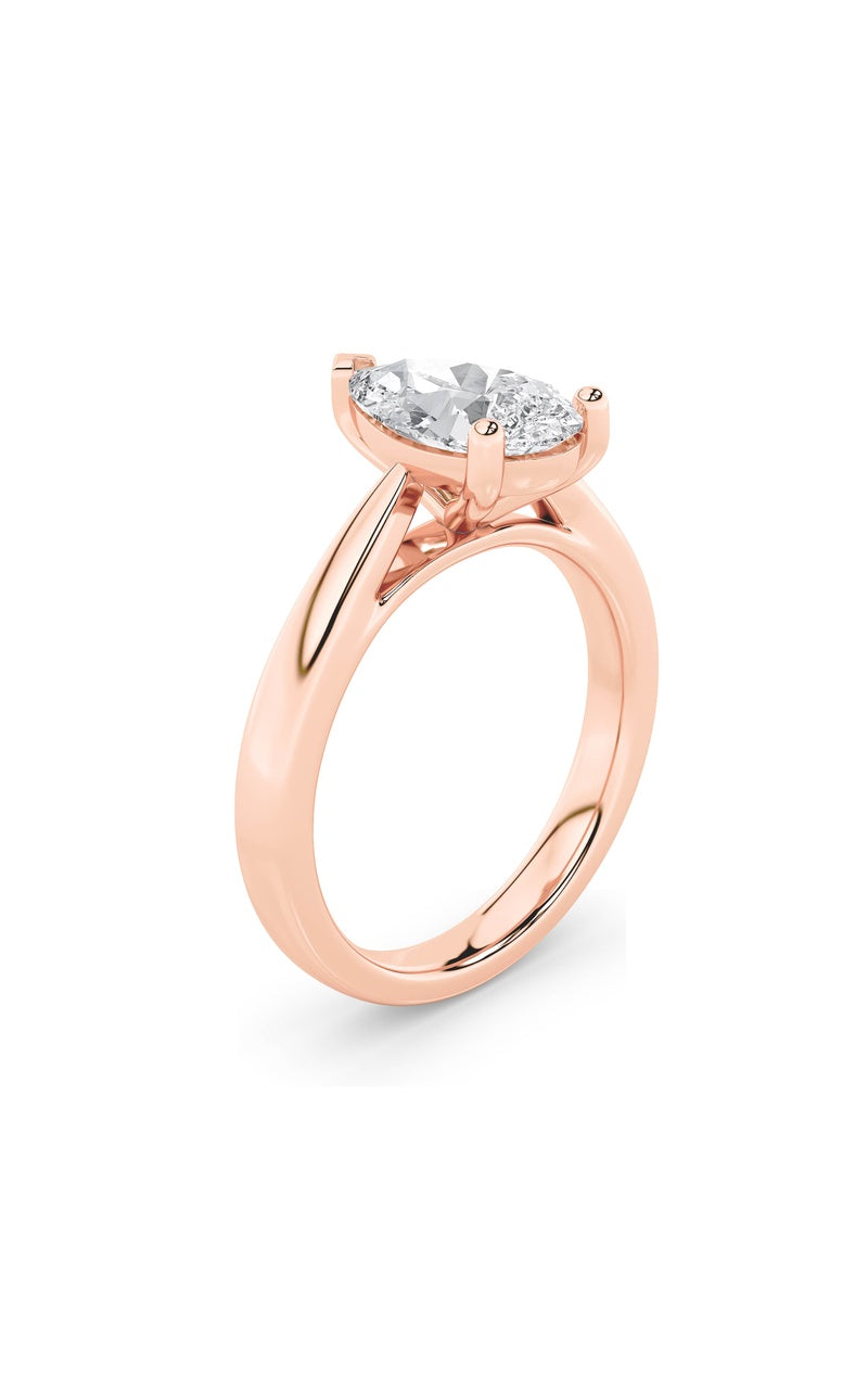 2CTW Pear Shaped Lab Grown Diamond (F/VS) Classic Shank Solitaire Engagement Ring in 14K Gold