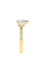 Load image into Gallery viewer, 2CTW Pear Shaped Lab Grown Diamond (F/VS) Hidden Halo Accented Ring in 14K Gold

