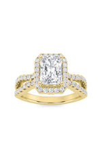 Load image into Gallery viewer, 2CTW Radiant Shaped Lab Grown Diamond (F/VS)  Ring in 14K Gold
