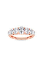 Load image into Gallery viewer, 2CTW Oval Shaped Lab Grown Diamond (F/VS) Seven Stone Band Ring in 14K Gold
