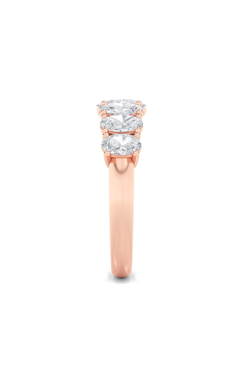 2CTW Oval Shaped Lab Grown Diamond (F/VS) Seven Stone Band Ring in 14K Gold