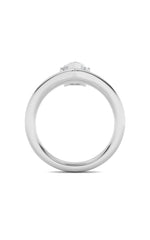 Load image into Gallery viewer, 1.5CTW Pear Shaped Lab Grown Diamond (F/VS) Chevron Solitaire Engagement Ring in 14K Gold

