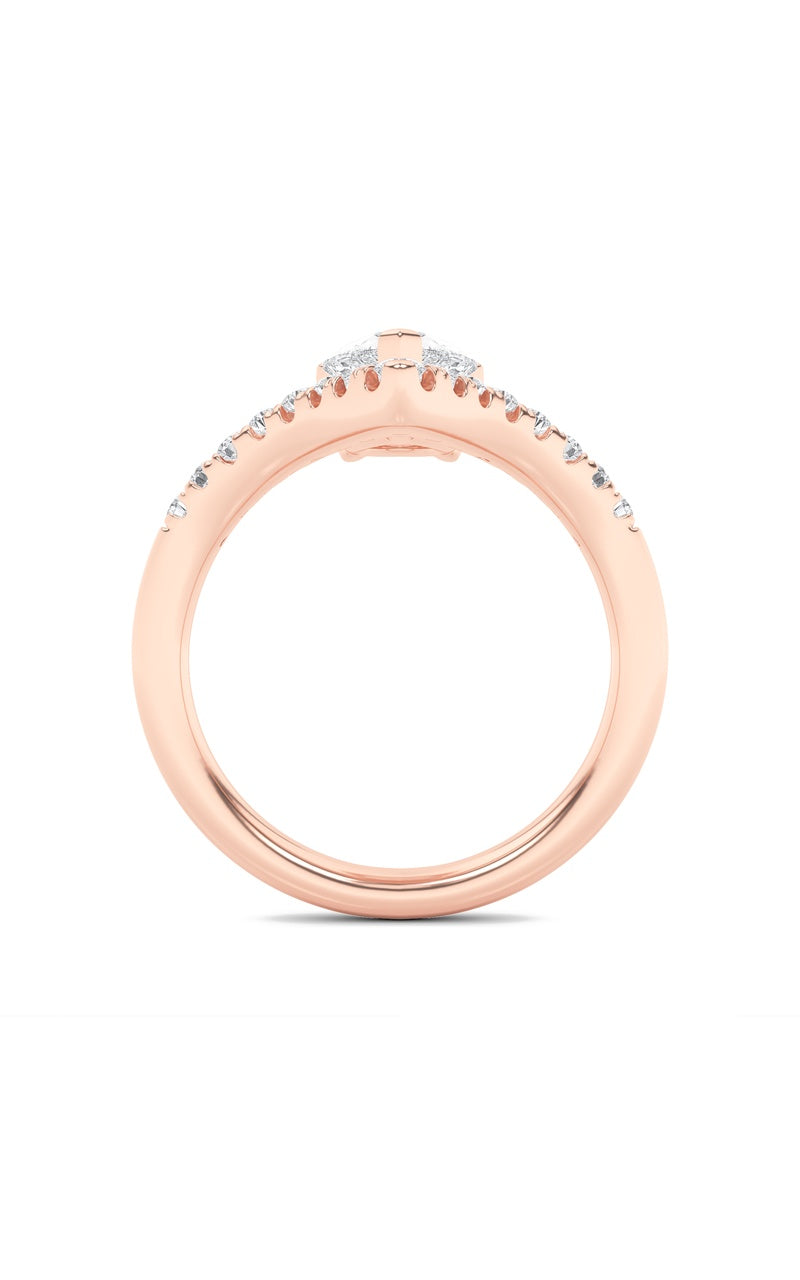 2CTW Pear Shaped Lab Grown Diamond (F/VS) Accented Solitaire Fancy Engagement Ring in 14K Gold